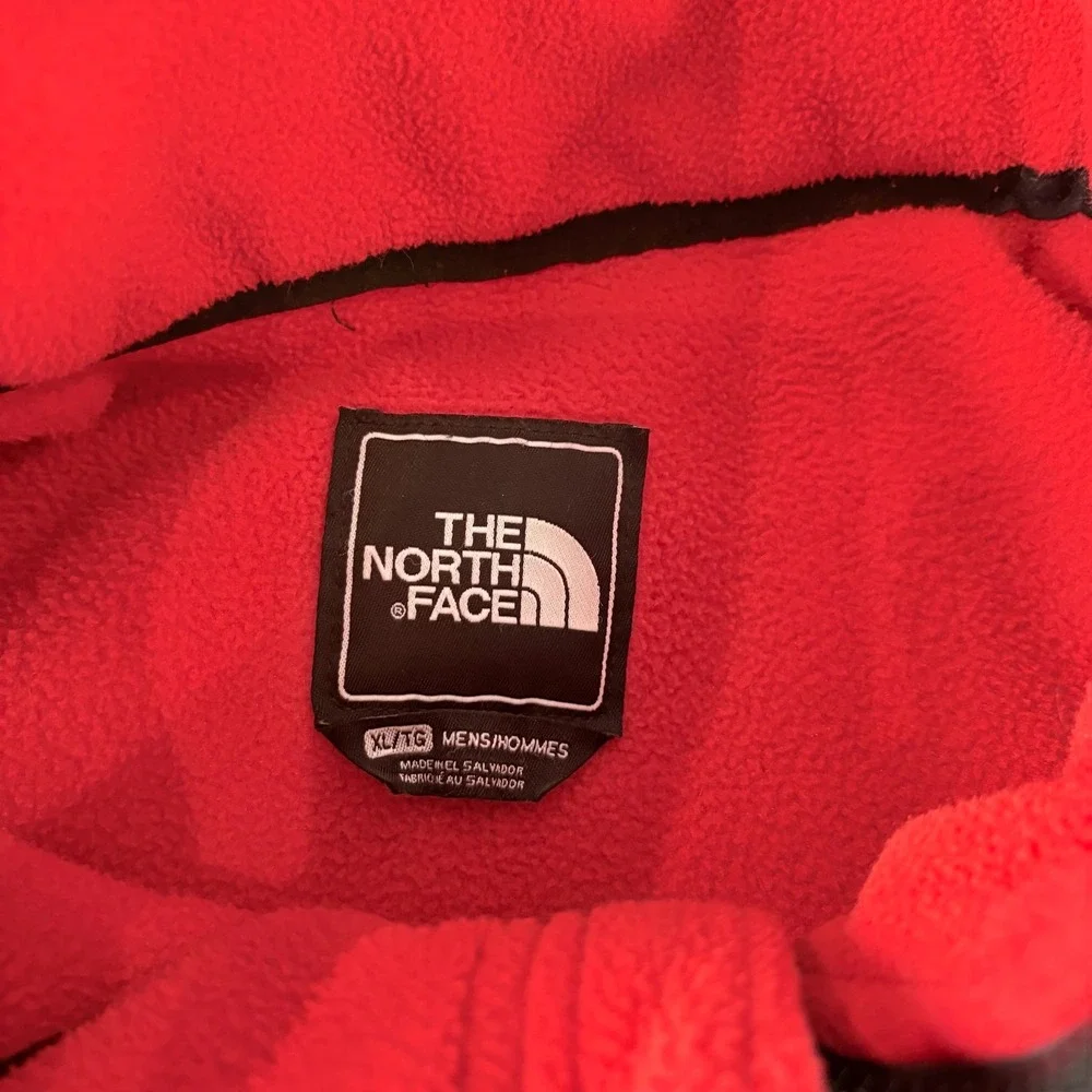 The North Face Denali Fleece Jacket Mens XL Red Black Full Zip Polartec Coat